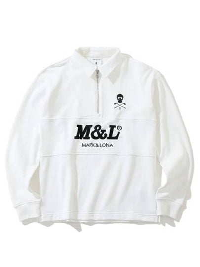 Escalade Zip Fleece Polo Long Sleeve T-Shirt White - MARK & LONA - BALAAN 2