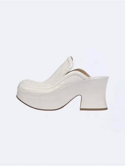 Square Toe Lambskin Wedge Heels White - BOTTEGA VENETA - BALAAN 2