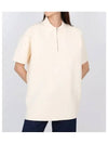 Straight Hem Zipper Short Sleeve Polo Shirt Ivory - JIL SANDER - BALAAN 1