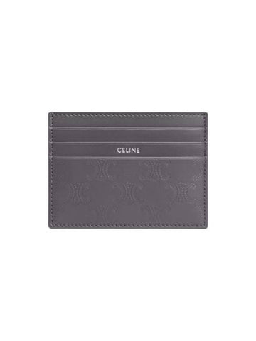 Large Card Holder Calfskin Triomphe Embossed Anthracite 10K913FQD 10AN - CELINE - BALAAN 1