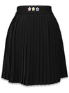 Embroidery Pleated Skirt Shorts Daisy Pleated Skirt Black MCS23SK 04BK - MACKY - BALAAN 2