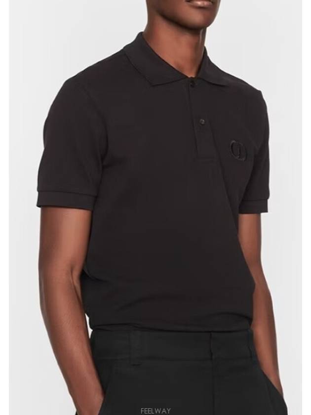 CD Icon Cotton Polo Shirt Black - DIOR - BALAAN 4