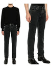 Classic Slim Cut Cotton Straight Jeans Black - SAINT LAURENT - BALAAN 2