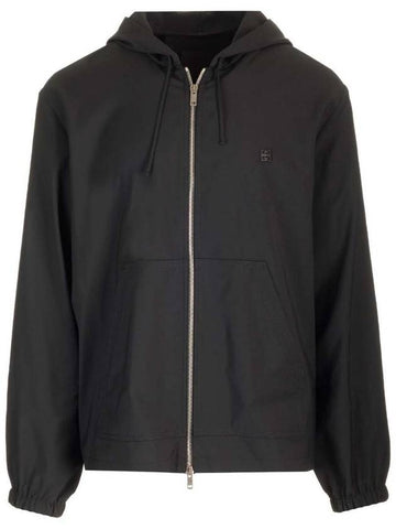 4G Detail Wool Zip-Up Hoodie Black - GIVENCHY - BALAAN 1