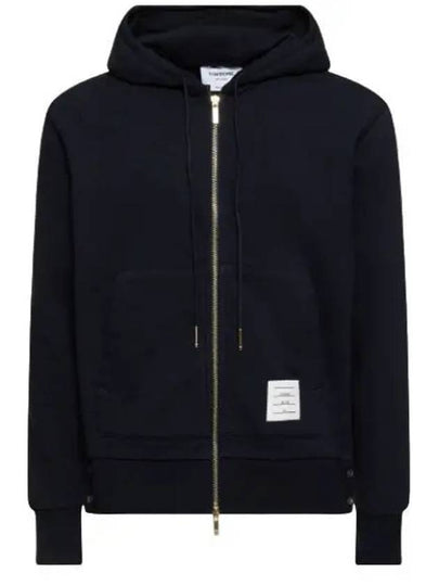 Center Back Stripe Cotton Zip Up Hoodie Navy - THOM BROWNE - BALAAN 2