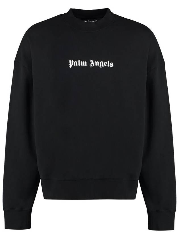 Logo Print Sweatshirt Black - PALM ANGELS - BALAAN 2