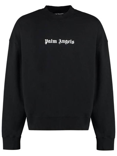 Logo Print Sweatshirt Black - PALM ANGELS - BALAAN 2