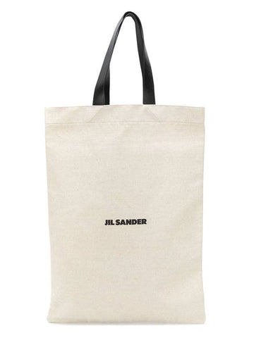 Logo Cotton Tote Bag Ivory - JIL SANDER - BALAAN 1