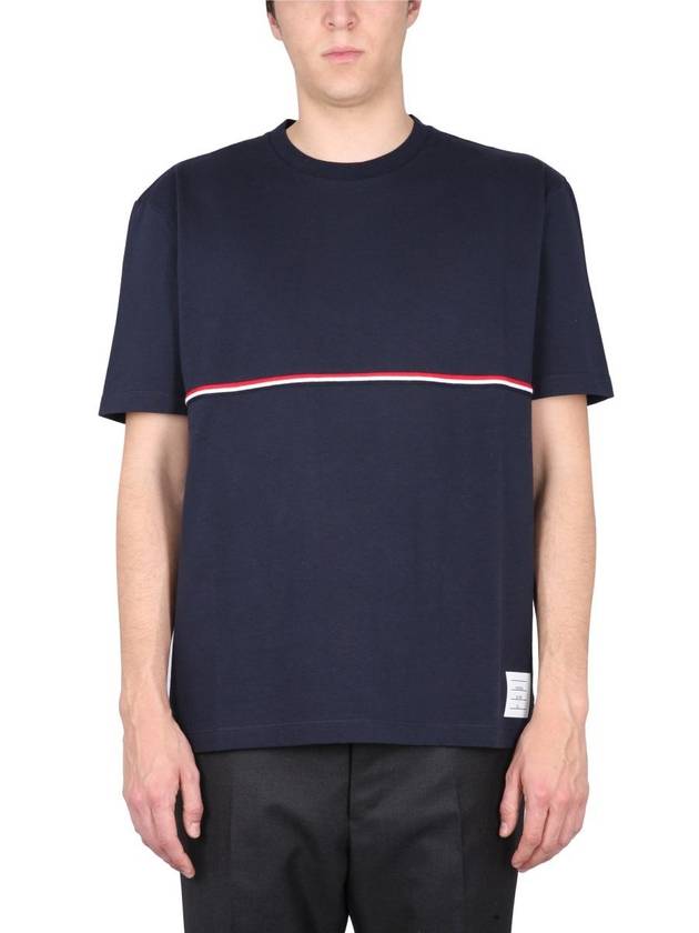 Midweight Jersey Short Sleeve T-Shirt Navy - THOM BROWNE - BALAAN 2