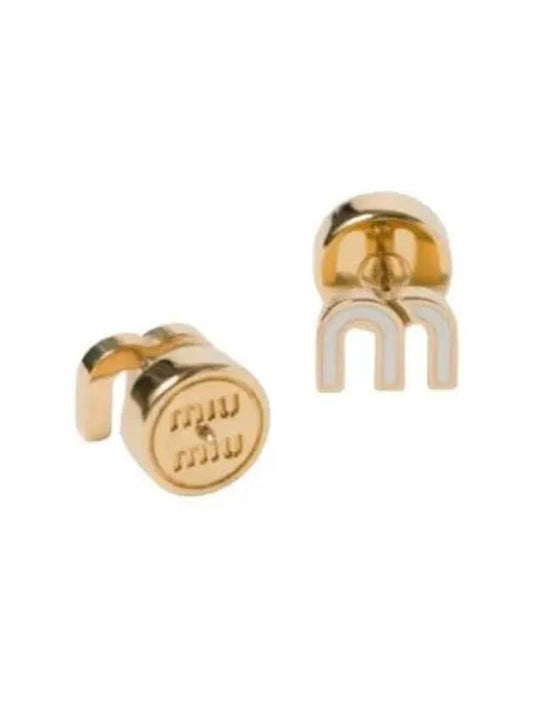 Enameled Metal Earrings Gold - MIU MIU - BALAAN 2