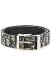 Logo Jacquard Leather Belt Black Beige - DIOR - BALAAN 1