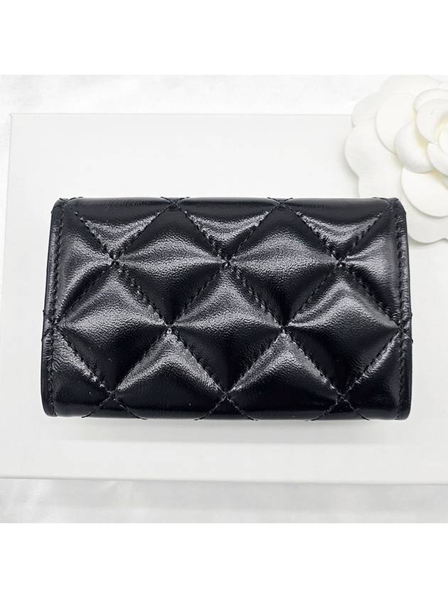 Cambon 24K Snap Flap Lambskin Black Card Wallet AP4263 - CHANEL - BALAAN 3