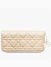 Lady Voyager Cannage Lambskin Long Wallet Sand - DIOR - BALAAN 5