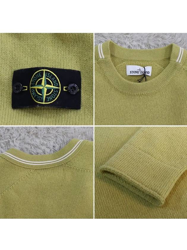 Wappen Patch Wool Knit 513A3 Mustard - STONE ISLAND - BALAAN 4