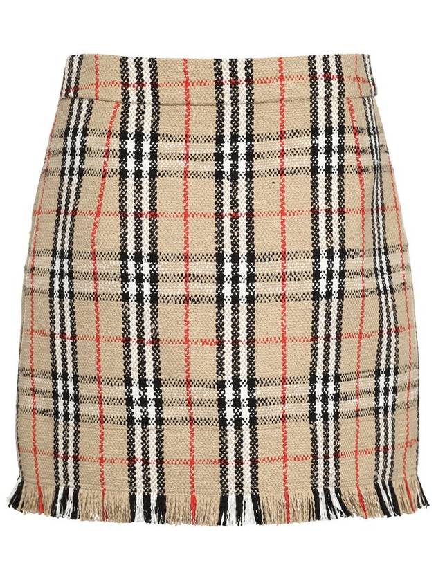 Women's Vintage Check Boucle Mini A-Line Skirt Archive Beige - BURBERRY - BALAAN 3