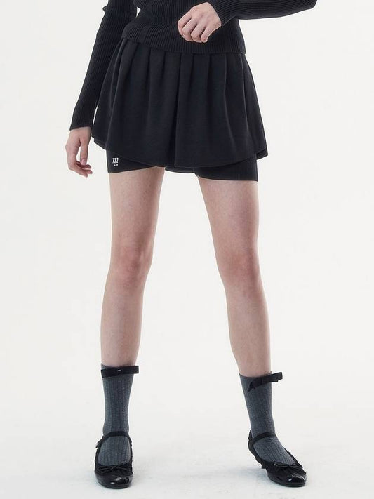 Cashmere Ballerina Flare Knit Mini Skirt Black - MSKN2ND - BALAAN 2