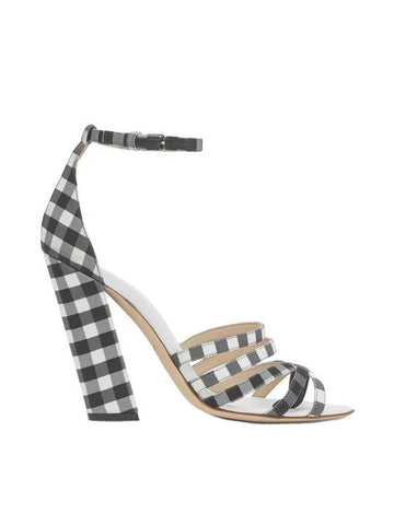 split toe gingham sandal heel black - BURBERRY - BALAAN 1