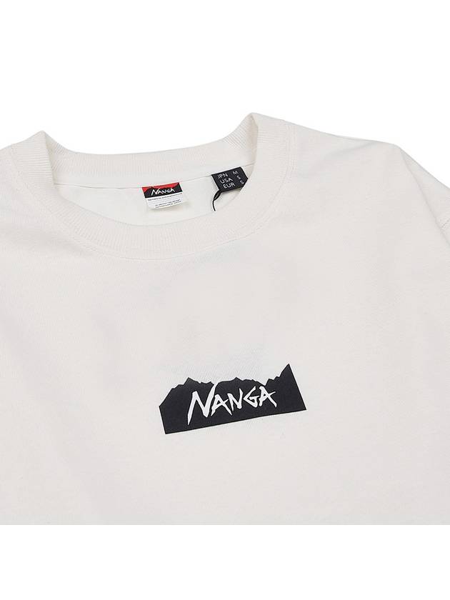 Men's Eco Hybrid Mountain Logo Tee NW2211 1G208 WHT - NANGA - BALAAN 3