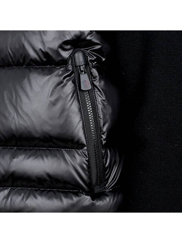 Padded Wool Zip Up Cardigan Black - MONCLER - BALAAN 9