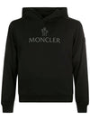 Women's Logo Hooded Top Black - MONCLER - BALAAN.