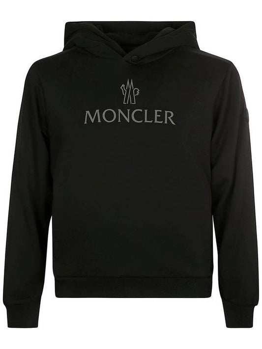 Women's Logo Hooded Top Black - MONCLER - BALAAN 1