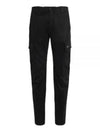 Stretch Sateen Cargo Straight Pants Black - CP COMPANY - BALAAN 2