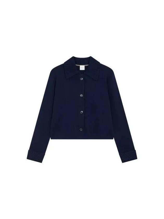 Women s Button Up Collar Knitted Blazer Navy 270342 - PAUL SMITH - BALAAN 1