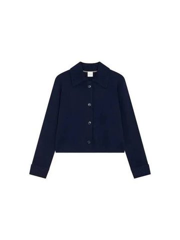 Women s Button Up Collar Knitted Blazer Navy 270342 - PAUL SMITH - BALAAN 1