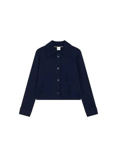 Women s Button Up Collar Knitted Blazer Navy 270342 - PAUL SMITH - BALAAN 1