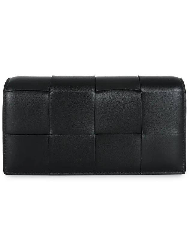 Intrecciato Large Flap Long Wallet Black - BOTTEGA VENETA - BALAAN 1