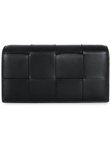 Intrecciato Large Flap Long Wallet Black - BOTTEGA VENETA - BALAAN 1