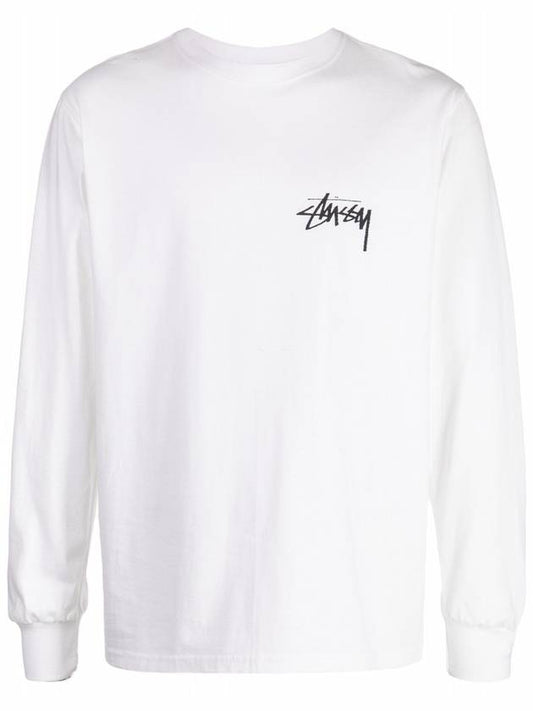 Logo Gold Lion Long Sleeve T Shirt White 1994916 WH - STUSSY - BALAAN 2