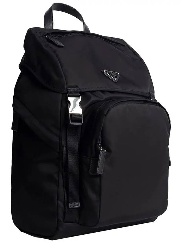 Re-Nylon Saffiano Leather Backpack Black - PRADA - BALAAN 4