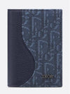 Saddle Vertical 2 tier card wallet navy blue grain calf - DIOR - BALAAN 1