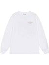 Logo Print Cotton Long Sleeve T-Shirt White - GANNI - BALAAN 1