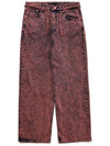 Wine Oversized Denim Jacket Pants Set Pink - C WEAR BY THE GENIUS - BALAAN 11