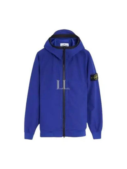 Wappen Patch Soft Shell Hooded Jacket Blue - STONE ISLAND - BALAAN 2