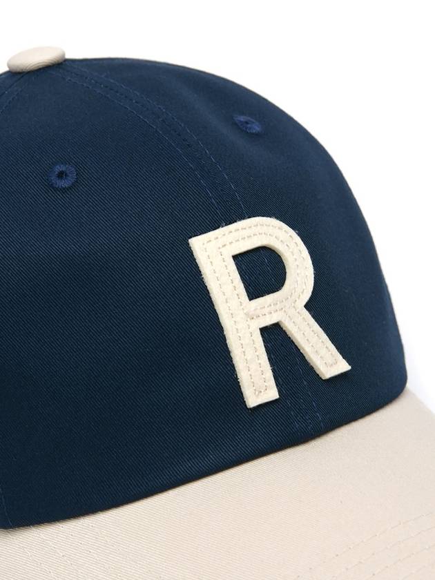 R PATCH BALL CAP IVORY NAVY - ROLLING STUDIOS - BALAAN 5