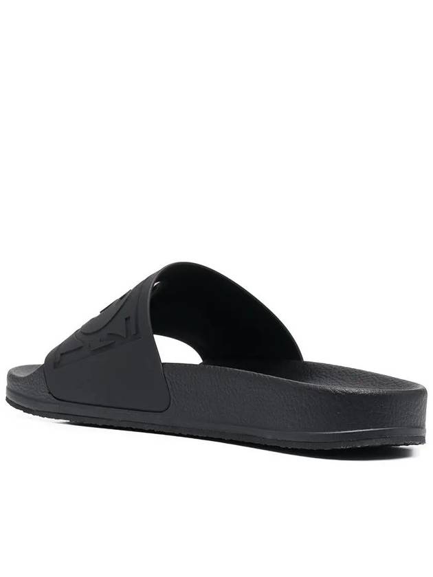 MM6 Logo Slippers Black - MAISON MARGIELA - BALAAN.