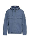 Cotton Twill Stretch Hooded Jacket Avio Blue - STONE ISLAND - BALAAN 2