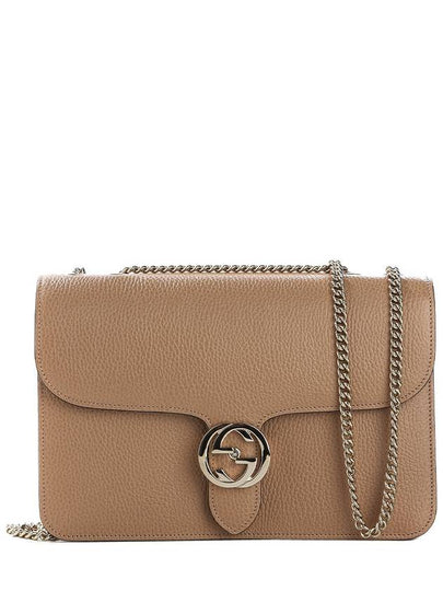 GG Interlocking Chain Medium Shoulder Bag Beige - GUCCI - BALAAN 2