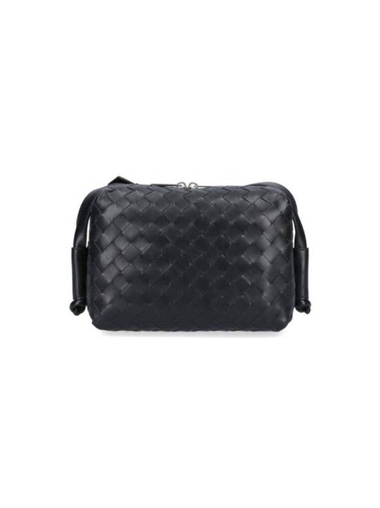 Intrecciato Weaving Leather Cross Bag Black - BOTTEGA VENETA - BALAAN 1