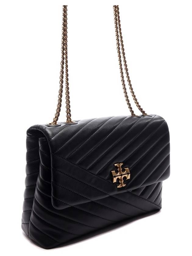 Kira Chevron Convertible Shoulder Bag Black - TORY BURCH - BALAAN 4