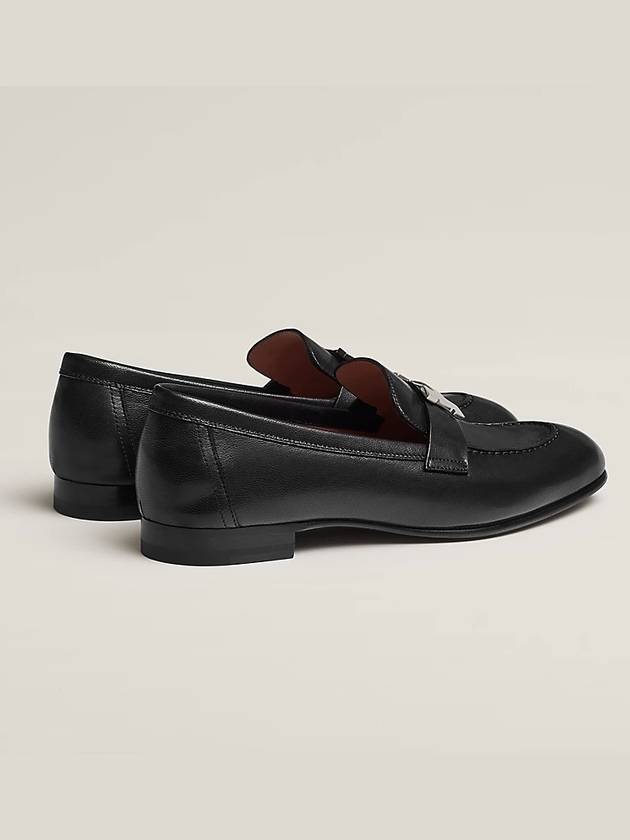 Paris Loafers Goatskin Palladium Noir - HERMES - BALAAN 4