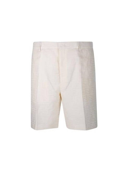 Bermuda FF Cotton Shorts White - FENDI - BALAAN 1