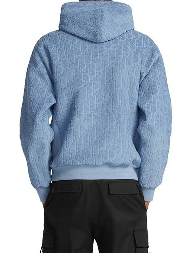 Oblique Relaxed Fit Terry Cotton Jacquard Hoodie Blue - DIOR - BALAAN 6