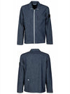 21SS 741511207 WASH Waffen Patch Chambray Overshirt Jacket Denim Blue Men’s Jacket TJ - STONE ISLAND - BALAAN 4