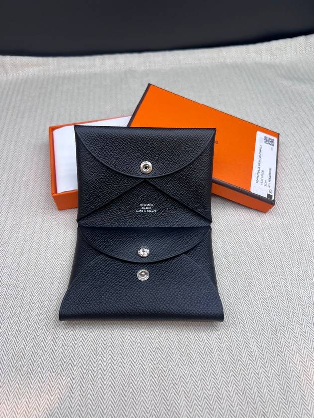 Calvi Duo Card Wallet Noir - HERMES - BALAAN 3