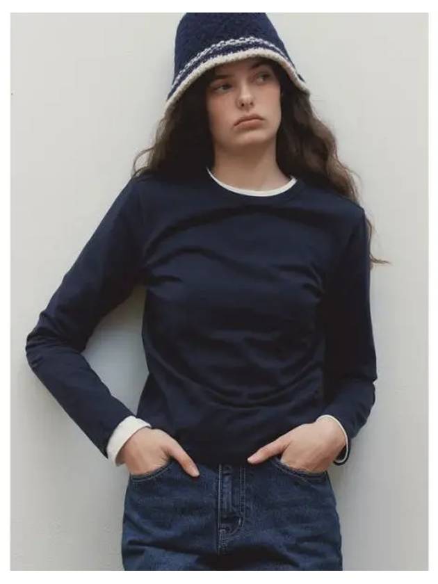 BASIC LONG SLEEVE NAVY - BENSIMON - BALAAN 1