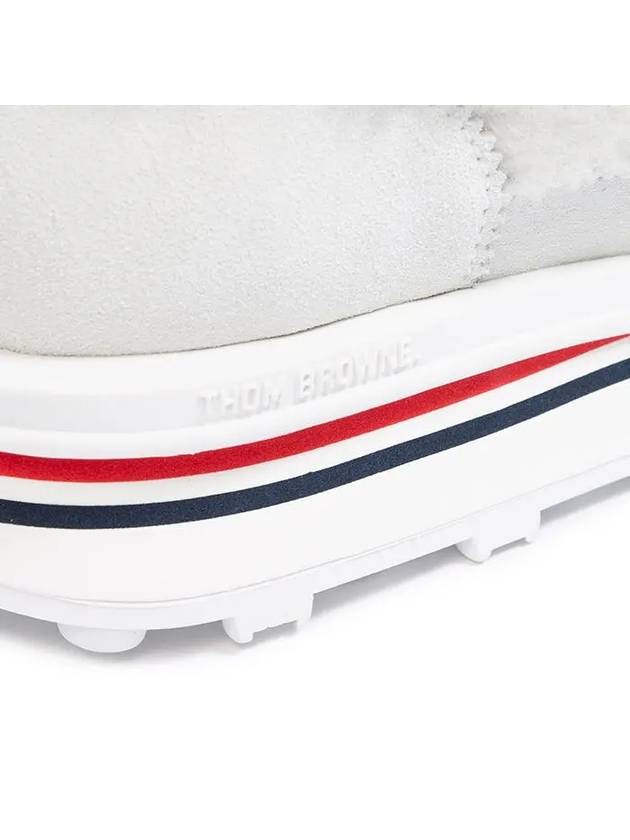 Tech Runner Shearling Suede Low Top Sneakers White - THOM BROWNE - BALAAN 6